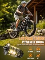 52V 19.2Ah Battery Electric Bike for Adults, 1000W Peak 1500W EBike, Up to 36MPH & 75Miles, Hydraulic Disc Brake, 21-Speed Off Road Snow Mountain Pedal Assist 26" Fat Tire Fast E-Bike Bicycles - Image 3