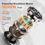 Folding Electric Bike for Adults with Peak 1000W Motor, 48V 15Ah Large Battery up to 30MPH 80 Miles, 20" Fat Tire All Terrain Ebike, Front Suspension 7-Speed Commuter E Bike, Step-Thru, UL Certified - Image 2