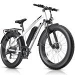 Electric Bike for Adults, 750W Peak Ebike, 25MPH 60Miles Electric Mountain Bike, 26" Fat Tire Electric Bicycle with 48V 13AH Battery, Rear Rack, Turn Signal, Lockable Suspension Fork,7 Speed