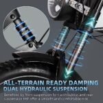 Electric Bike for Adults, 1500/2000W Peak Motor, 35MPH 60-80Miles Long Range, 48V 20/25AH Removable Battery E Bike, 20" Fat Tire Folding Electric Bike, 7/8 Speed, Front Fork Suspension - Image 4