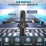 Vivi Electric Bike 26" x 4.0 Fat Tire Electric Bicycle, 1000W Motor Peak Electric Mountain Bike, 25MPH Ebikes for Adults with 48V 13AH Removable Lithium-Ion Battery, Up to 60 Miles,UL 2849 Certified - Image 6