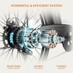 Heybike Cityscape Electric Bike for Adults with 350W Motor Peak 500W, 23mph Max Speed, 26" Electric Commuter Bike with UL Certified 360WH Removable Battery up to 40 Miles,7-Speed and Front Suspension - Image 2