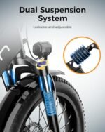 Jasion EB7 ST 2.0 Electric Bike Adults, 28MPH Max Speed[850W Power Motor], 55 Mile Ranges[480Wh Removable Battery], Foldable Ebikes with Dual Suspension, Step-Thru 20" Fat Tire Adult Electric Bicycles - Image 3