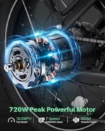 Folding Electric Bike for Adults with 500W Motor (Peak 720W),20" 4.0 Fat Tire Ebike,48V 13Ah Removable Battery UL 2849 Certified, Adults Electric Bicycles E-Bike,7-Speed and Front Suspension - Image 5