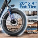 CITYRANGE 4.0 PEAK1500W 48V 20AH Electric Bike for Adult,30MPH 70Miles 20''×4.0" Fat Tire Cargo E-Bike, Long Range Electric Mountain Bike for Snow Beach Commuting, UL Certified - Image 5