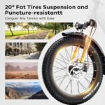 Electric Bike for Adults with 1000W Peak Motor,30mph Max Speed,80 Miles Max Range,48V15A/20A Removable Battery Ebike, 20" Foldable All Terrain Electric Bicycle with 7-Speed and Front Suspension - Image 4