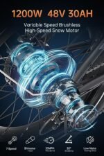 MEELOD Electric Bike for Adults 1200W Peak Power Brushless Motor Dual 48V 30AH Removable Battery Ebike,32MPH Mountain Ebike,48V LED Headlight,Color LCD Display,Dual Shock Absorber - Image 5