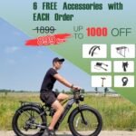 Electric Bike for Adults 48V 30AH/20Ah Battery,1000W Adult Electric Bicycles,26" Fat Tire Full Suspension,30MPH Mountain E Bike,Adjustable Stem,Hydraulic Disc Brakes,Full Suspensio - Image 2