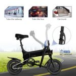 TST Electric Bike for Adults, 12" Folding Electric Bicycle, Max Speed 16MPH Mini Bike, 450W Peak Motor, Max 15 Miles Range, Ebike with Disc Brakes, Pedal-Assist, UL2849 Certification - Image 5