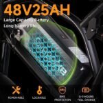 2000W Peak Motor Electric Bike,48V 25Ah Removable Battery,70+ Miles Long Range Moped-Style Electric Bike For Adults, 30Mph, 20"x4.0"Fat Tires Ebike, All-Terrain, Ideal for Commuting, Off-Road E-Bike - Image 2