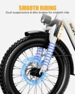 SOHAMO S3 Electric Bike for Adults, 1100W Peak Brushless Moter, 28Mph Foldable Electric Bicycles with 48V 15/20Ah Removable Battery, Max Up to 40/60Miles, 20" Fat Tire Ebike for Road, Sand, Mountain - Image 4