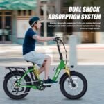 VITILAN 1056W Peak Electric Bike for Adults, U3 20" Fat Tire Electric Bicycle, 48V 624Wh Removable Battery, Max Range 80 Miles & 28Mph, 7 Speed Step Thru Ebike with Dual Suspension - Image 6