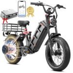JulietⅡ(2024 New) 52V 60Ah Peak 1700W Electric Bike Up to 200 Miles Long Range Electric Bike 20 * 4.0 Fat Tire Electric Bike Full Suspension Adult Electric Bicycles,UL2849