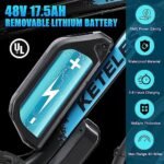 1000w Electric Bike Ebikes for Adults Electric Bike for Adults 48v 17.5ah Removable Battery 28MPH Electric Mountain Bike 21 Speed 26" Fat Tire Ebike Lockable Suspension Fork & Hydraulic Brakes - Image 2