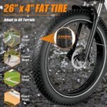 SENADA Electric Bike for Adults, LCD Display Electric Bicycle, 840Wh Mountain Ebike with USB Interface Removable Battery, 1000W Peak Motor, Max Speed 30MPH 65Miles, 26" x 4" Fat Tire & 7 Speed - Image 5