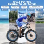 2000W Dual Motor Ebike,35 mph E Bike 48V 23Ah Removable Battery,85 Miles E-Bikes 26" Fat Tires,All Terrain Electric Bike 21-Speed Hydraulic Disc Brake,Electric Bicycle Lockbale Suspension - Image 4