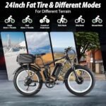 Adria24 Dual Motor Ebike - 52V Peak 4000W-30Ah-42MPH Electric Dirt Bike for Adults Off-Road Electric Bike for Mountain Beach Snow (US Warehouse) - Image 4