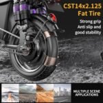 14" Electric Bike,500W Folding Electric Bicycle Up to 25MPH 30Miles City Commuter Ebike with 48V/13A Large Capacity Removable Battery and Multi-Function Display - Image 4