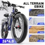 Electric Bike for Adults,1000/2000W Motor 35MPH,52V 20AH Battery,26" Fat Tire Ebike,Max 90 Miles E Bike for Men, Full Suspension,Hydraulic Brake 7-Speed Gears for Beach Mountain Electric Bike - Image 5