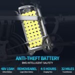 Electric Bike for Adults, 500W Peak Motor, 25MPH 35Miles Rang Folding Commuter E Bike with Full Suspension, 48V 15AH Battery Adult Electric Bicycles for Men Women, 14" Tires, LCD Display - Image 3