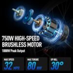 Electric Bike for Adults with 1000W(Peak) Brushless Motor, 32MPH Electric Bicycles with 48V 15AH Removable Battery, Full Suspension and 7 Speed 29" E-Bike for Man and Woman - Image 3