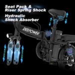 Folding Electric Bike for Adult 600W Peak Brushless Motor Ebike,14” Tire,10AH/17.5AH/23.4AH/30AH Removable Battery,20MPH Max Speed,Commuter Ebike for Adults & Teens - Image 5