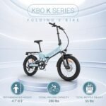 KBO K Series K1 K2 Folding Electric Bike 500W, 5 Colors K Series E Bike, Up to 45 Miles Range Electric Bike for Adults, 48V 10.4AH, 20Mph, 280lbs Payload, UL2849 Certificated Foldable Ebike - Image 3