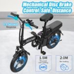 Folding Electric Bike for Adult 600W Peak Brushless Motor Ebike,14” Tire,10AH/17.5AH/23.4AH/30AH Removable Battery,20MPH Max Speed,Commuter Ebike for Adults & Teens - Image 4
