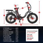 Electric Bike for Adults, 750W Long Range Foldable Ebike with One/Dual Removable Battery, 40-120 Mile/25-30MPH, 20" Fat Tire Electric Bicycle Step-Thru Folding E-Bikes Shimano 7 Gears - Image 5