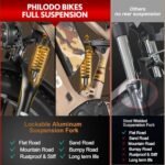 PHILODO Electric Bike for Adults, Dual Motor Fat Tire Ebike 2 * 1000W Dual Battery Electric Bicycles 48V 46AH with Full Suspension Hydraulic Disc Brakes 35MPH - Image 3