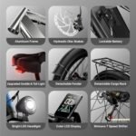 Electric Bike, Peak 1500W 17.5Ah Fat Tire Ebike for Adults, 35mph 70 Miles Electric Bicycle for Men with Hydraulic Brakes, Color Display, Full Suspension Off Road Mountain E Bike - Image 6