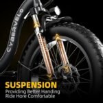 MARS700 Peak 1000W Motor Folding Electric Bike for Adults, 48V 20.8 AH Super Battery Up to 30MPH and 100 Miles, 7-Speed 20" Fat Tire All Terrain Ebike - Image 6