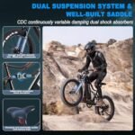 FREESKY Electric Bike for Adults 1800W, 48V 25Ah Samsung Cells Battery Adult Electric Bicycles, up to 35MPH &105 Miles Long Range Ebike, 26" Fat Tire Full Suspension Mountain Beach E Bike - Image 5