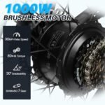 Titan 32Ah Battery 100 Miles Long Range 750W Folding Electric Bike for Adults Cruise Control Dual Shock Absorber 7-Speed Color Display Commuter Bike with 2 Seat Class 2 Electronic Horn - Image 3