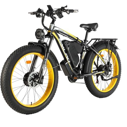 Version 1.0.0 Electric Bike for Adults, 48V 23Ah Fat Tire Ebike Dual Motor AWD 2000W 35MPH Electric Bicycles 21-Speed with Ignition Lock Hydraulic Disc Brake - Image 1