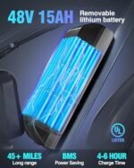 Electric Bike for Adults, 1500/2000W Dual Motor 31MPH, 48V 15.6/23AH Removable Battery, 25-50Miles, 26" All Terrain for Mountains, Snow, Sand, Road,Fat Tire Ebike Full Suspension,Hydraulic Bicycle - Image 3