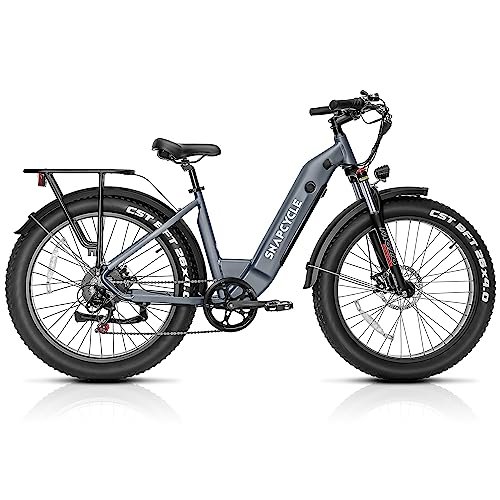 Version 1.0.0 R1 Step Electric Bike for Adults with 48V 14Ah Samsung Removable Battery,1000W Peak Motor 28MPH, 26''* 4'' Fat Tire Step-Thru Ebikes for Adults, Hydraulic Brake Commuter E-Bike, 7-Speed UL - Image 1