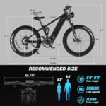 VITILAN T7 PRO 1600W Peak Electric Bike for Adults Fat Tire Ebike, 52V 20AH Removable Battery Max Range 80Miles & 35MPH, 26 Inch Mountain Electric Bicycle with Full Suspension - Image 6