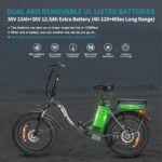 Electric Bike for Adults, 750W Long Range Foldable Ebike with One/Dual Removable Battery, 40-120 Mile/25-30MPH, 20" Fat Tire Electric Bicycle Step-Thru Folding E-Bikes Shimano 7 Gears - Image 3