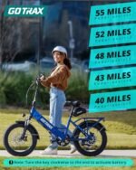 Gotrax F2V2 20" Electric Bike, Max Range 55 Miles & 20Mph Power by 500W, LCD Display & 5 Pedal-Assist Levels, 7-Speed Gear& Front Shock Absorber for Adult Folding Bike with all Accessories Lock&Mirror - Image 3