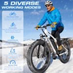 Electric Bike for Adults, 750W Peak Ebike, 25MPH 60Miles Electric Mountain Bike, 26" Fat Tire Electric Bicycle with 48V 13AH Battery, Rear Rack, Turn Signal, Lockable Suspension Fork,7 Speed - Image 6