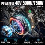 ANCHEER Electric Bike 27.5''/ 26'' Electric Mountain Bike 500W 48V Removable Battery, 20MPH Electric Bike for Adults Commuter Cruiser with 50 Miles Range, Suspension Fork - Image 4