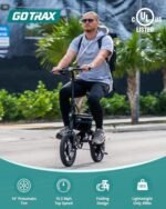 Gotrax Nano 14" Electric Bike, Max Range 25Miles(Pedal-Assist)&Max Speed 15.5Mph, 250W Folding E-Bike with Removable Battery, Adjustable Seat & Dual Mudguards, Commuter Electric Bicycle for Ages 13+ - Image 2