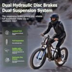 FREESKY 2024 Upgraded Electric Bike 1800W, 48V 25Ah Samsung Cells Battery Ebike for Adults, 26" Fat Tire Electric Bicycle 35MPH Full Suspension Mountain Beach E Bike, Up to 105 Miles Range - Image 4