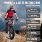 Peak 2200W Fat Tire Dual Motor Ebike 52V 23Ah Battery,26" x 4" Electric Mountain Bicycle for Adults Men 38MPH Full Lockbale Suspension Ebike 75 Miles Range 7 Speed Hydraulic Disc Brake（US Warehouse） - Image 6