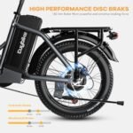 Auloor Folding Electric Bike for Adults,1000W Motor 30MPH,70Mile,48V 12.8AH/15AH Removable Battery 20" Fat Tire Electric Bicycle,Full Suspension System Design Folding Ebike,7-Speed E-Bikes - Image 5