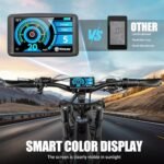 VITILAN T7 PRO 1600W Peak Electric Bike for Adults Fat Tire Ebike, 52V 20AH Removable Battery Max Range 80Miles & 35MPH, 26 Inch Mountain Electric Bicycle with Full Suspension - Image 4