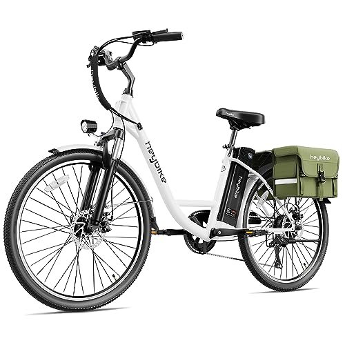 Version 1.0.0 Heybike Cityscape Electric Bike 350W(Peak 500W) Electric City Cruiser Bicycle Up to 40 Miles 23MPH Removable Battery, 7-Speed and Dual Shock Absorber, 26" Electric Commuter Bike for Adults - Image 1