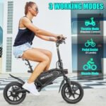 ANCHEER Folding Electric Bike for Adults, 374Wh Ebike, 20MPH Electric Bikes, 14" Foldable Electric Bicycle, 20-50 Miles Electric Bikes, E Bike, LCD Display, Dual Suspension, UL 2849 Certification - Image 2
