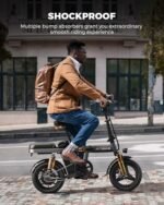 ENGWE T14 600W(Peak) Folding Electric Bike for Adults Teens - 48V10A Battery 14inch Fat Tires E-Bike Full Suspension 19.2MPH 25Miles Range, Compact Commuter Cruiser Ebike - Image 6